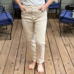Loft High Waist Women's Cream Jeans, size 6